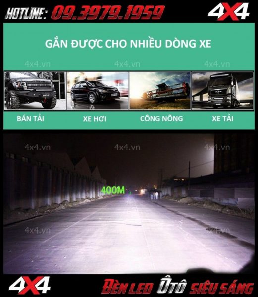 Hình ảnh đèn độ ô tô: đèn led bar 6d có thể gắn được cho nhiều dòng xe và có thể chiếu xa đến hàng trăm mét