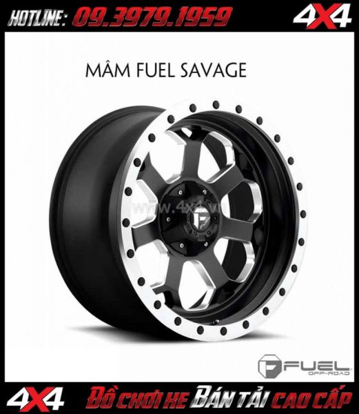 Mâm xe hơi thể thao: Mâm Fuel One Piece Savage D565 cho xe bán tải và SUV
