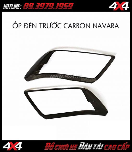 Ốp đèn trước Carbon dành cho xe bán tải Nissan Navara tại HCM