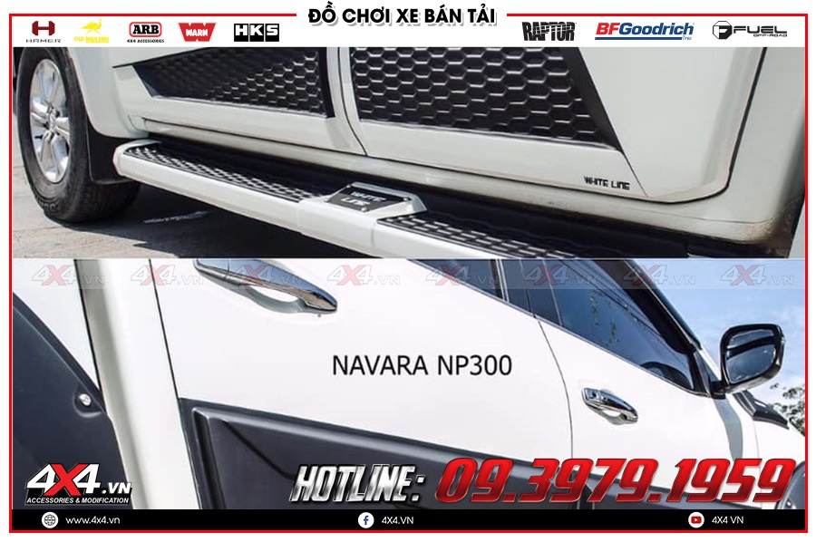 Chuyên gắn ốp hông cửa xe Nissan Navara 2020 nhập khẩu Thái Lan